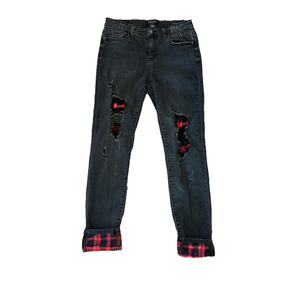 Judy Blue Women’s Jeans 9/29‎ Skinny Plaid Inlay